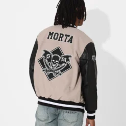 Saint Morta Graveyard Varsity Jacket Stone/Black -Nuvora Fit Sales 02036170 YS587 mens 0020