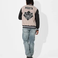 Saint Morta Graveyard Varsity Jacket Stone/Black -Nuvora Fit Sales 02036170 YS587 mens 0080