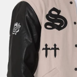 Saint Morta Graveyard Varsity Jacket Stone/Black -Nuvora Fit Sales 02036170 YS587 mens 0090