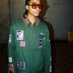 Loiter Patchwork Jacket Green