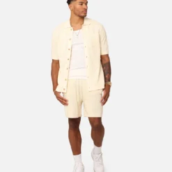 XXIII Zyair Knit Rib Button Up Shirt Cream 12 XXIII Zyair Knit Rib Button Up Shirt Cream -Nuvora Fit Sales 02036262 YC600 mens 00020