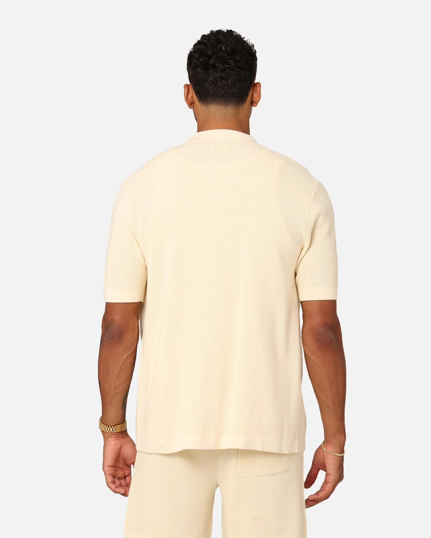 XXIII Zyair Knit Rib Button Up Shirt Cream 7 XXIII Zyair Knit Rib Button Up Shirt Cream - Image 5