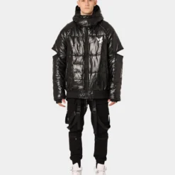 The Anti Order Anti Joy Technical Puffer Jacket Black/Silver -Nuvora Fit Sales 02036467 YB011 mens 0030