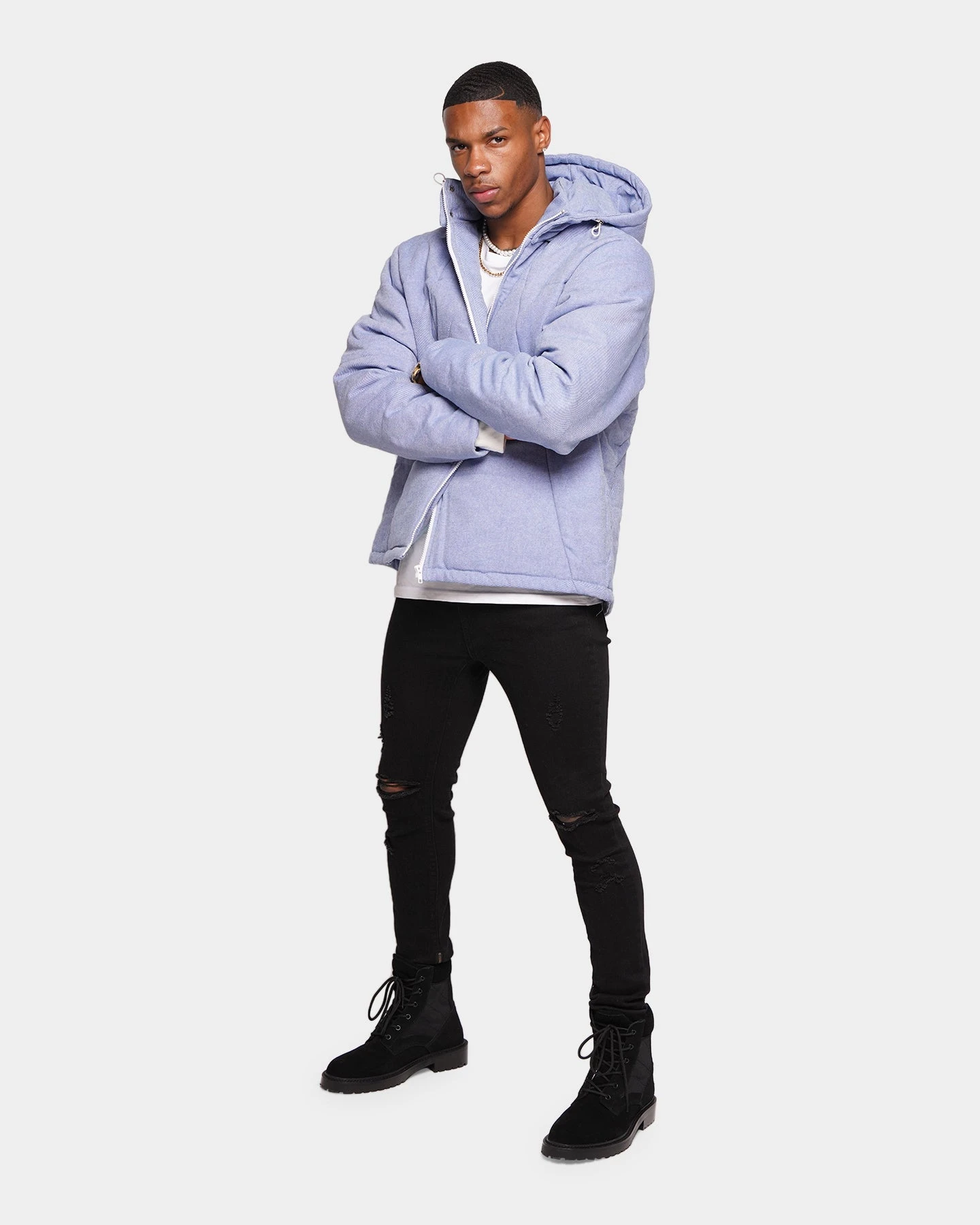 XXIII Kyler Denim Puffer Jacket Blue Denim 4 XXIII Kyler Denim Puffer Jacket Blue Denim - Image 2