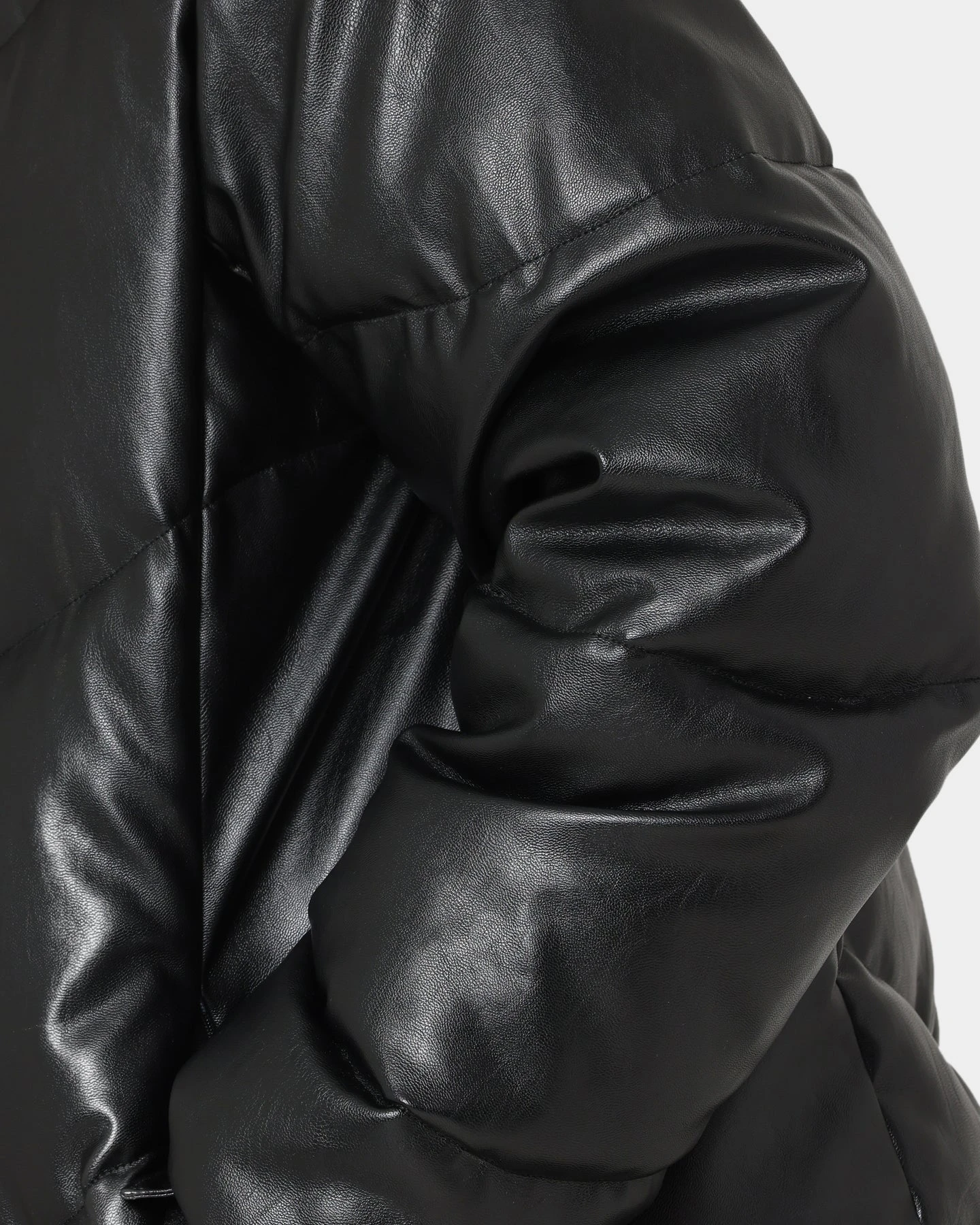 Carré Paris Leather Wave Puffer Jacket Black 12 Carré Paris Leather Wave Puffer Jacket Black - Image 10