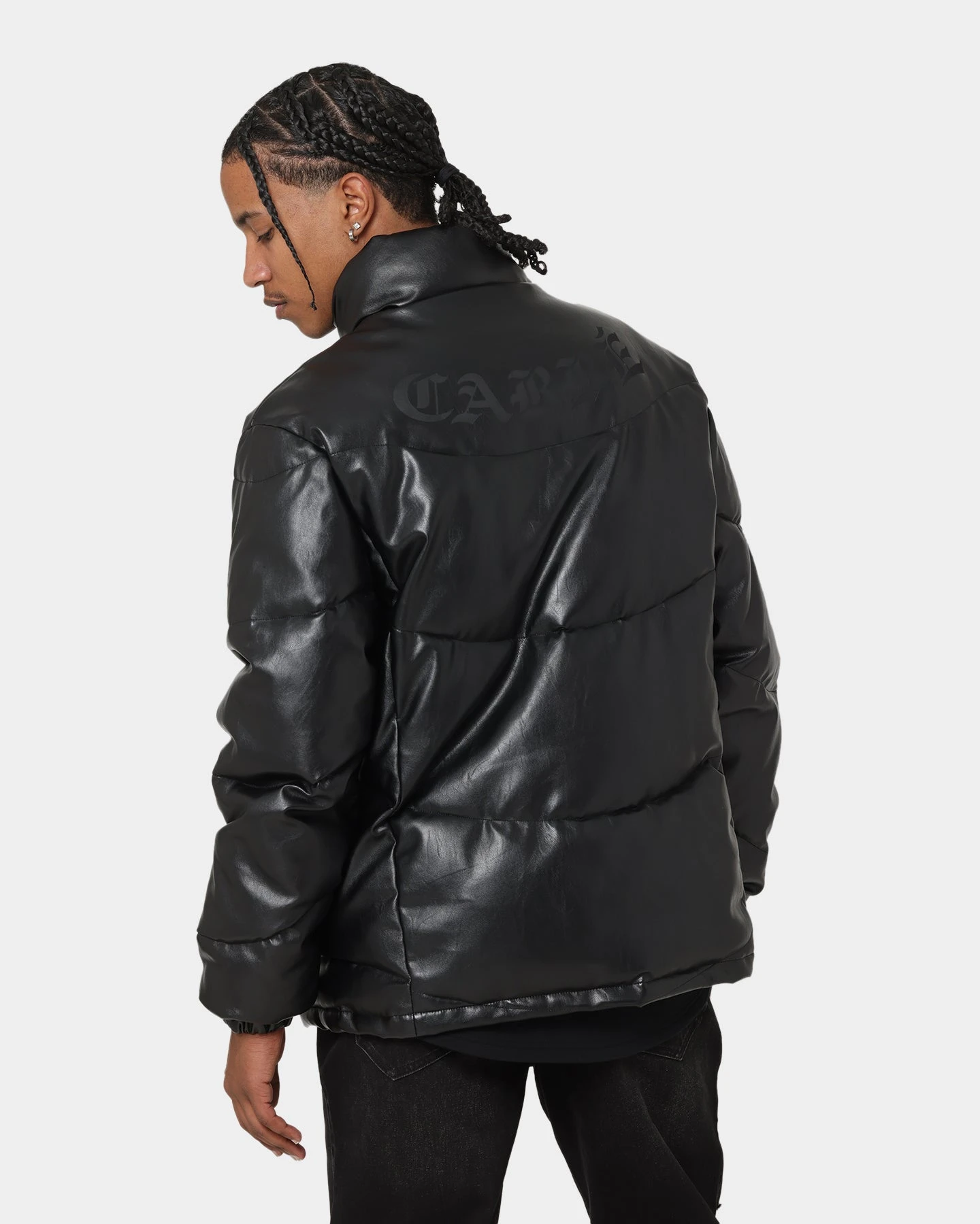 Carré Paris Leather Wave Puffer Jacket Black 4 Carré Paris Leather Wave Puffer Jacket Black - Image 2