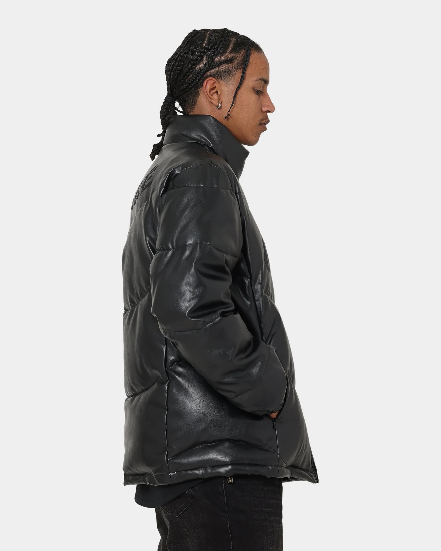 Carré Paris Leather Wave Puffer Jacket Black 8 Carré Paris Leather Wave Puffer Jacket Black - Image 6