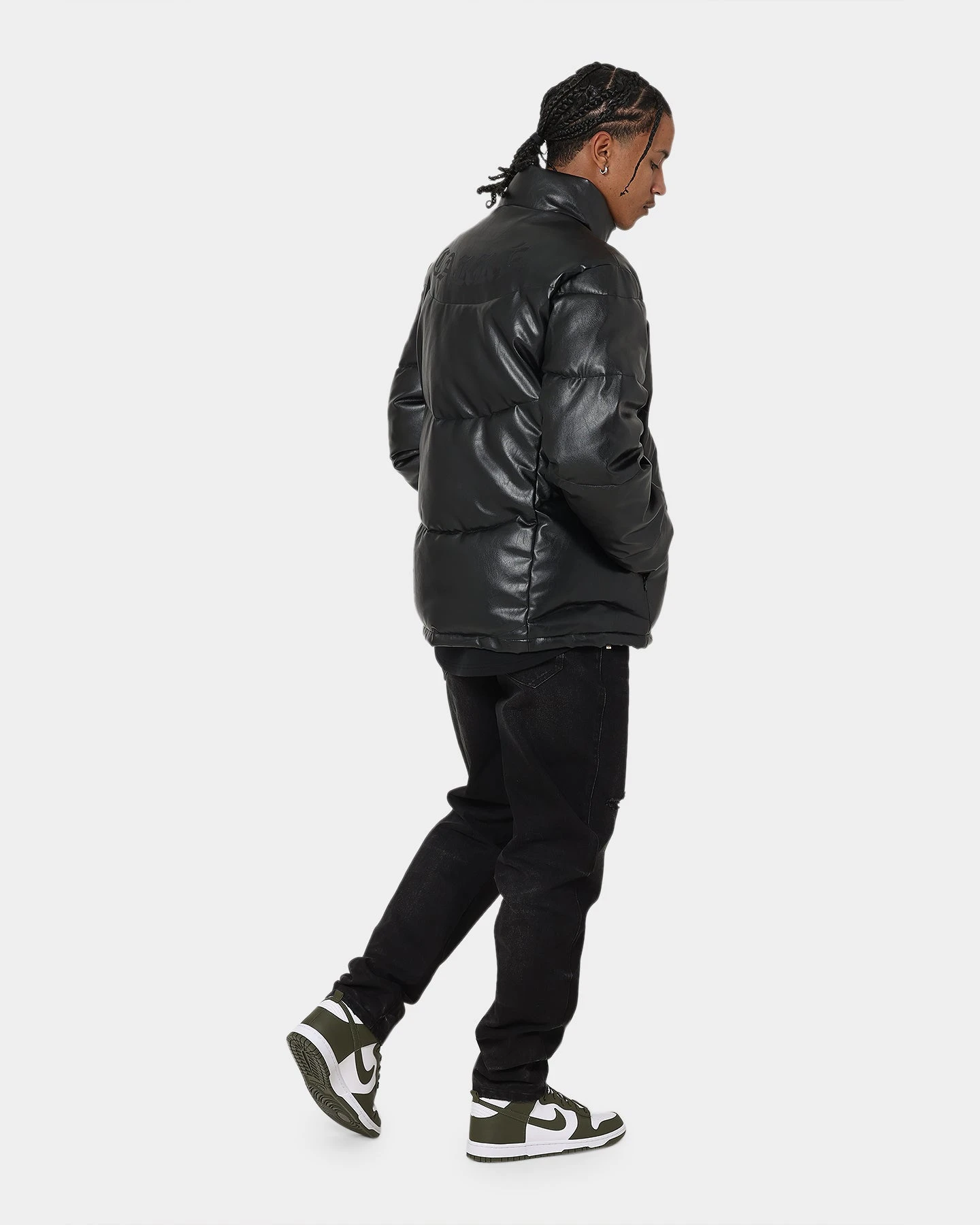 Carré Paris Leather Wave Puffer Jacket Black 10 Carré Paris Leather Wave Puffer Jacket Black - Image 8