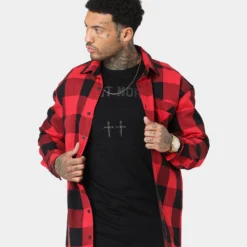 Saint Morta Checks Flannel Shirt Black/Red