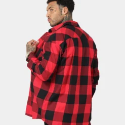 Saint Morta Checks Flannel Shirt Black/Red -Nuvora Fit Sales 02036964 YB004 mens 006