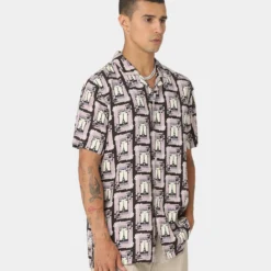 Carre Parisian Rugu Short Sleeve Button Up Shirt Multi-coloured -Nuvora Fit Sales 02037091 YM010 mens 0050