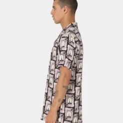 Carre Parisian Rugu Short Sleeve Button Up Shirt Multi-coloured -Nuvora Fit Sales 02037091 YM010 mens 0060