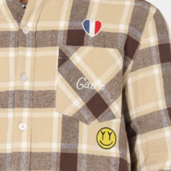 Carré Revolutionnaires Flannel Shirt Stone 14 Carré Revolutionnaires Flannel Shirt Stone -Nuvora Fit Sales 02037163 YS400 mens 0040