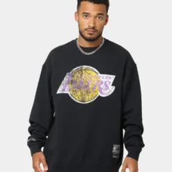 Mitchell & Ness Los Angeles Lakers Vintage HWC Big LG Crewneck Faded Black