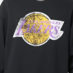 Mitchell & Ness Los Angeles Lakers Vintage HWC Big LG Crewneck Faded Black -Nuvora Fit Sales 02037446 YB554 mens 0030