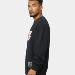 Mitchell & Ness Los Angeles Lakers Vintage HWC Big LG Crewneck Faded Black -Nuvora Fit Sales 02037446 YB554 mens 0060