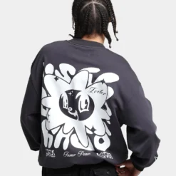 Loiter Utopia Fleur Crewneck Charcoal
