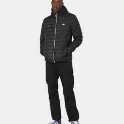 Ellesse Lombardy Padded Puffer Jacket Black/Gold -Nuvora Fit Sales 02037938 YB003 mens 0020