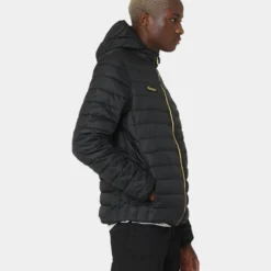 Ellesse Lombardy Padded Puffer Jacket Black/Gold -Nuvora Fit Sales 02037938 YB003 mens 0050