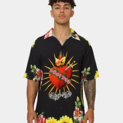 404 Grandeur Button Up Shirt Black -Nuvora Fit Sales 02038128 YB001 mens 050