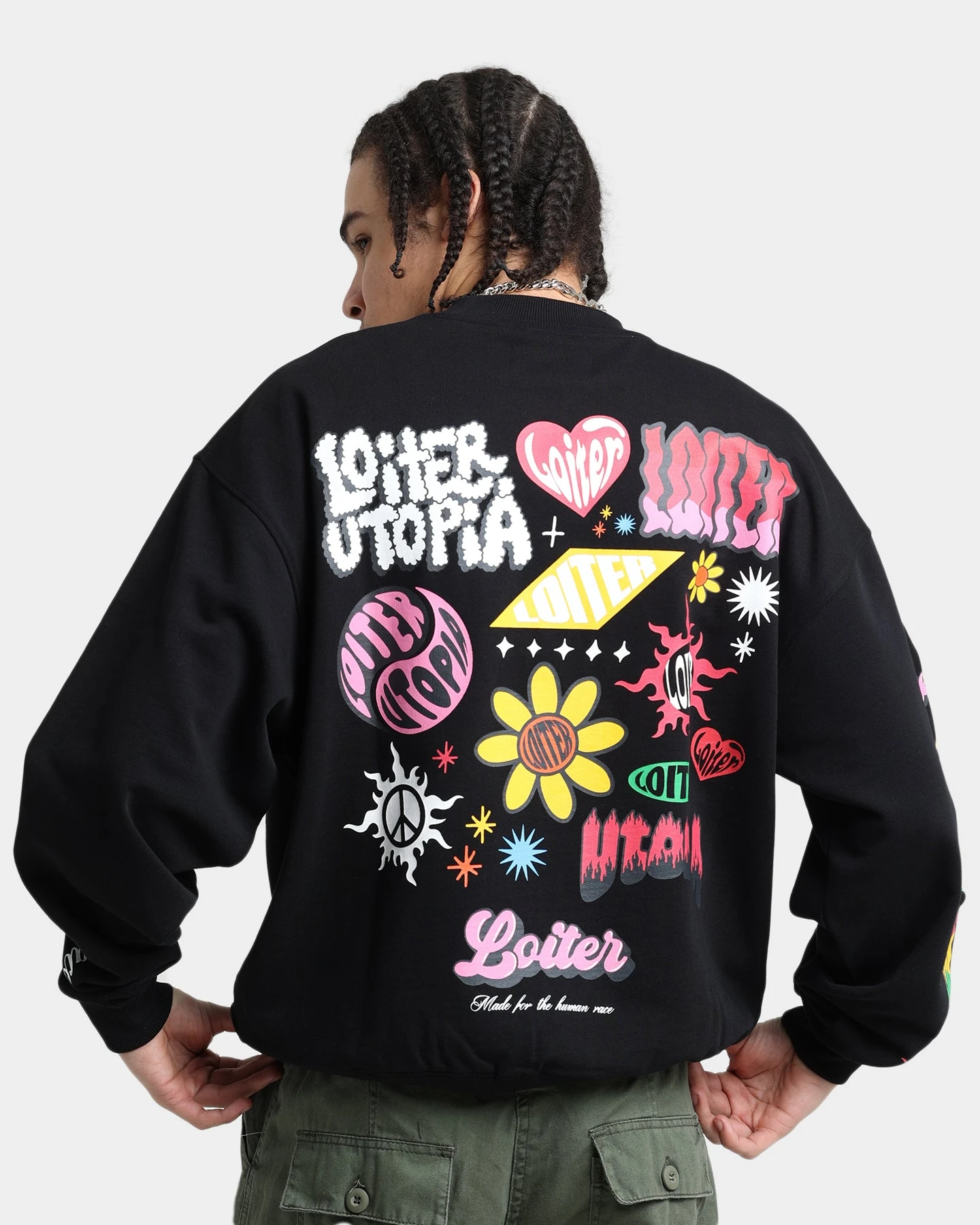 Loiter Day Dream Crewneck Black 4 Loiter Day Dream Crewneck Black - Image 2