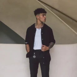 Nuvora Fit Sales 32 404 Cable Knit Button Up Black