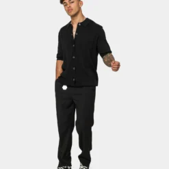404 Cable Knit Button Up Black 14 404 Cable Knit Button Up Black -Nuvora Fit Sales 02038549 YB001 mens 040