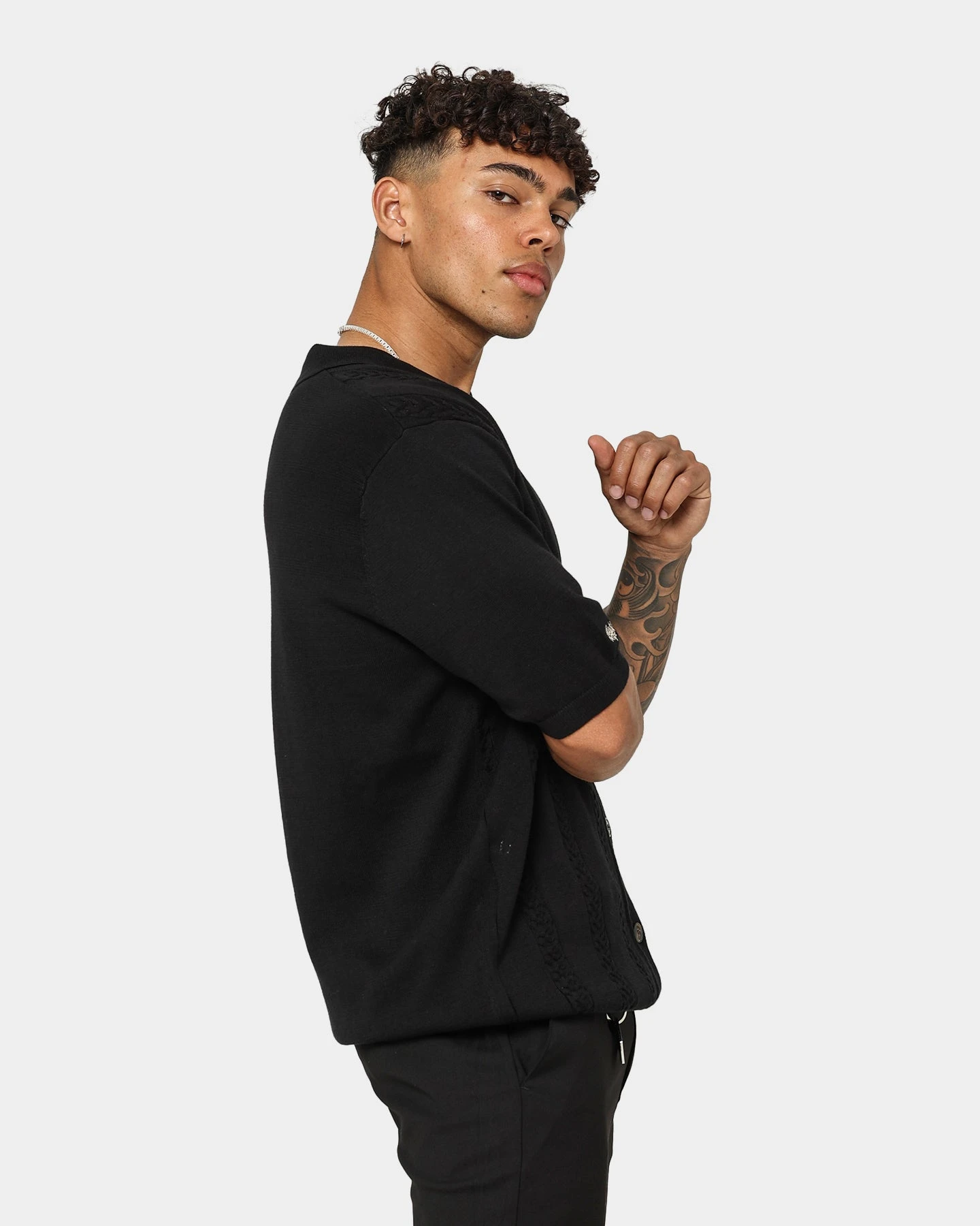 404 Cable Knit Button Up Black 8 404 Cable Knit Button Up Black - Image 7