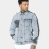 Saint Morta Patchwork Denim Jacket Light Blue/Black -Nuvora Fit Sales 02038612 YL201 mens 001
