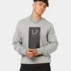 Fred Perry Block Print Crewneck Steel Marle -Nuvora Fit Sales 02038745 YS4171 mens 0010