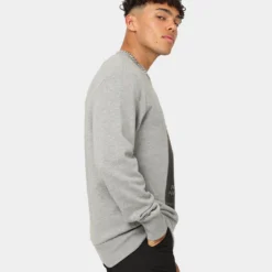 Fred Perry Block Print Crewneck Steel Marle -Nuvora Fit Sales 02038745 YS4171 mens 0050