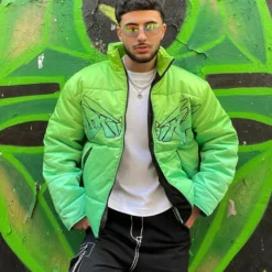 Loiter Cyber Gradient Puffer Jacket Neon Green