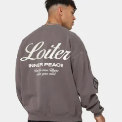 Loiter Aura Premium Crewneck Charcoal