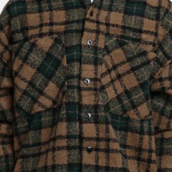 MNML Loose Woven Flannel Shirt Green/Black -Nuvora Fit Sales 02039181 YG604 mens 0030