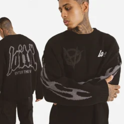 Loiter Void Knit Sweater Black