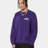 Loiter Void Knit Sweater Purple -Nuvora Fit Sales 02039718 YP200 mens 0010