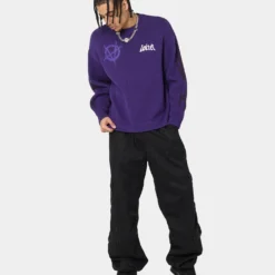 Loiter Void Knit Sweater Purple -Nuvora Fit Sales 02039718 YP200 mens 0030