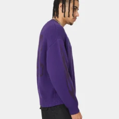 Loiter Void Knit Sweater Purple -Nuvora Fit Sales 02039718 YP200 mens 0060