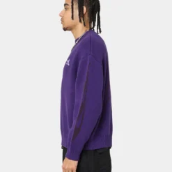 Loiter Void Knit Sweater Purple -Nuvora Fit Sales 02039718 YP200 mens 0070