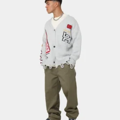 Lifted Anchors "Honors" Cardigan Light Grey -Nuvora Fit Sales 02039779 YL210 mens 0030