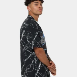 Loiter Frontline Button Up Shirt Black -Nuvora Fit Sales 02039876 YB001 mens 0050