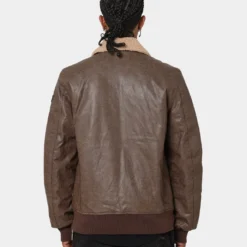 Carré Aviateur Leather Bomber Jacket Stone/Black -Nuvora Fit Sales 02039903 YS587 mens 0040