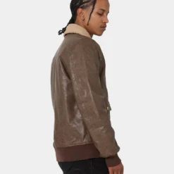 Carré Aviateur Leather Bomber Jacket Stone/Black -Nuvora Fit Sales 02039903 YS587 mens 0050