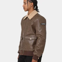 Carré Aviateur Leather Bomber Jacket Stone/Black -Nuvora Fit Sales 02039903 YS587 mens 0060