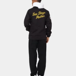New Era San Diego Padres Heritage Coach Jacket Black -Nuvora Fit Sales 02039930 YB001 mens 080