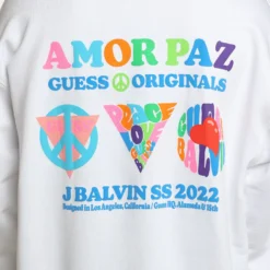 Guess Originals GUESS Originals X J Balvin Amor Sweat Shirt Pure White -Nuvora Fit Sales 02039936 YW268 mens 040