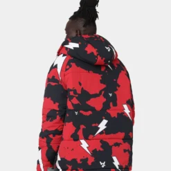 The Anti Order Storm Camo Puffer Jacket Black/Red/White -Nuvora Fit Sales 02040074 YB057 mens 040