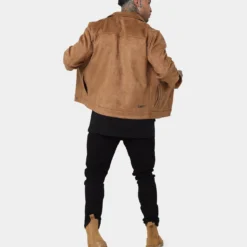 Saint Morta Faux Suede Trucker Jacket Tan -Nuvora Fit Sales 02040094 YT001 mens 070