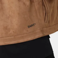 Saint Morta Faux Suede Trucker Jacket Tan -Nuvora Fit Sales 02040094 YT001 mens 080
