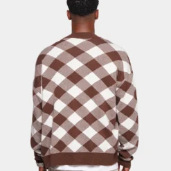 XXIII Noah Gingham Cardigan Brown/White -Nuvora Fit Sales 02040142 YX325 mens 0040